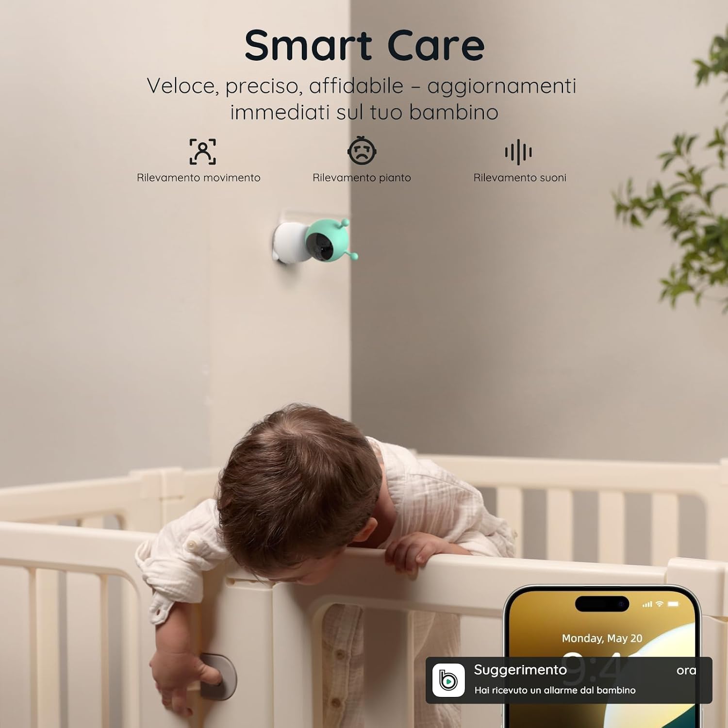 Thumbnail 6 de BOIFUN 2K Baby Monitor WiFi: Telecamera 360° con Luci Notturne, Display 5'' e Controllo App