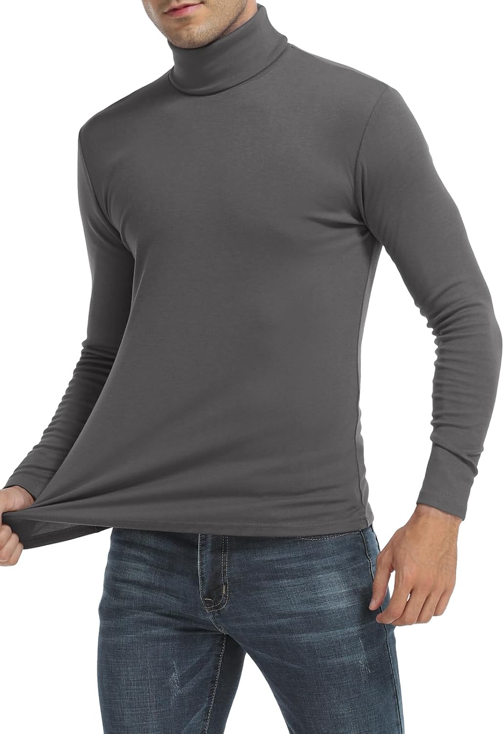 Thumbnail 1 de MLANM Men's Turtleneck Jumper Slim Fit – High Roll Neck Long Sleeve
