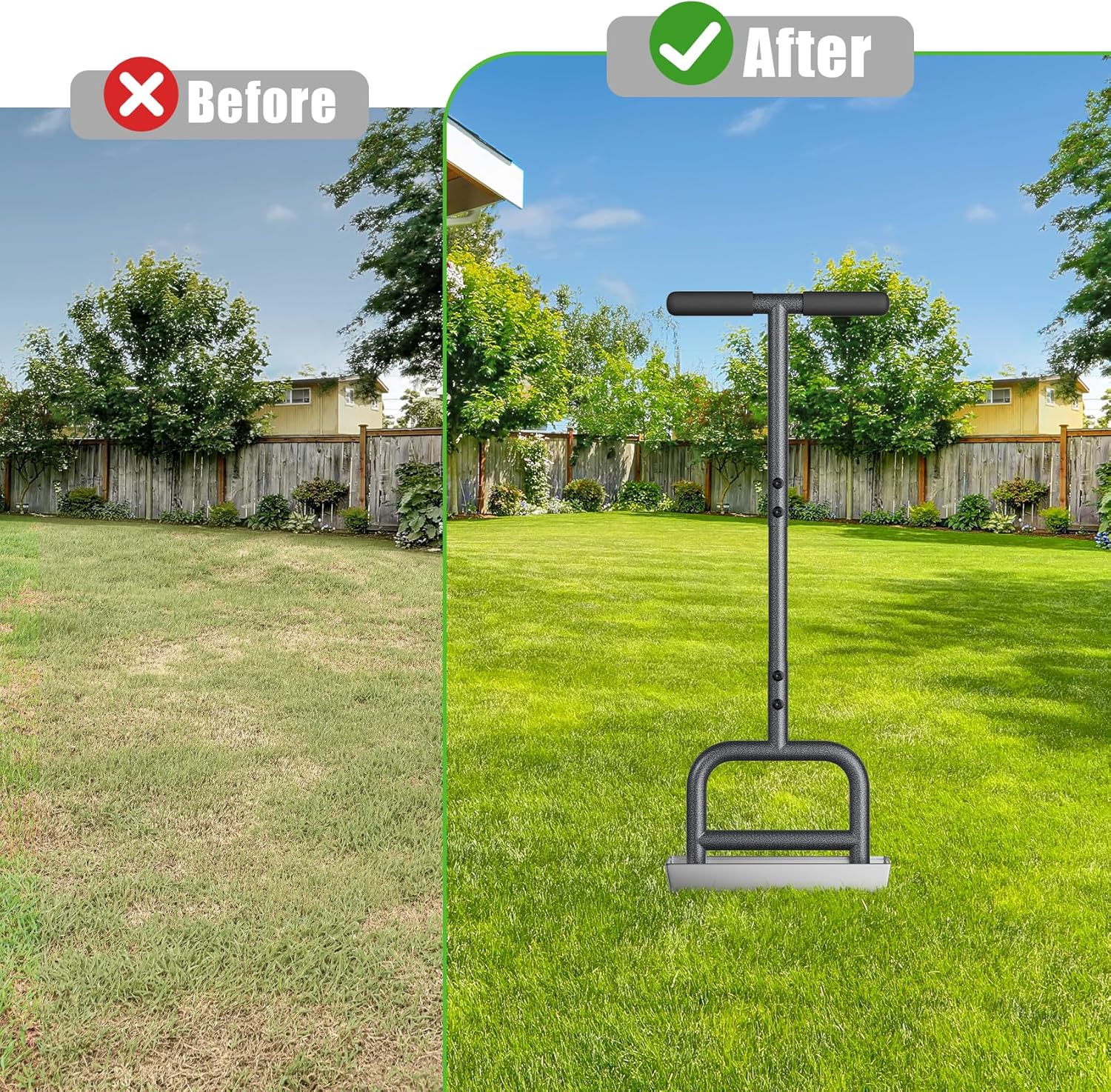 Thumbnail 5 de Yornoli Lawn Aerator Tool – Heavy Duty Hollow Tine Manual Coring Aerator with 4 Stainless Steel Pluggers