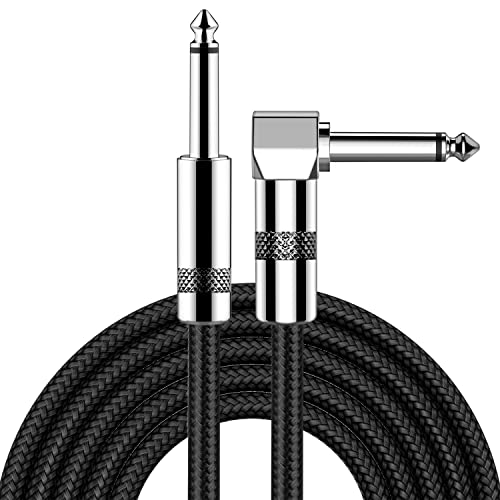 Detalle de New Bee Guitar Cable 10ft: Quiet, Flexible 1/4" Instrument Cord for Guitar, Bass, and More
