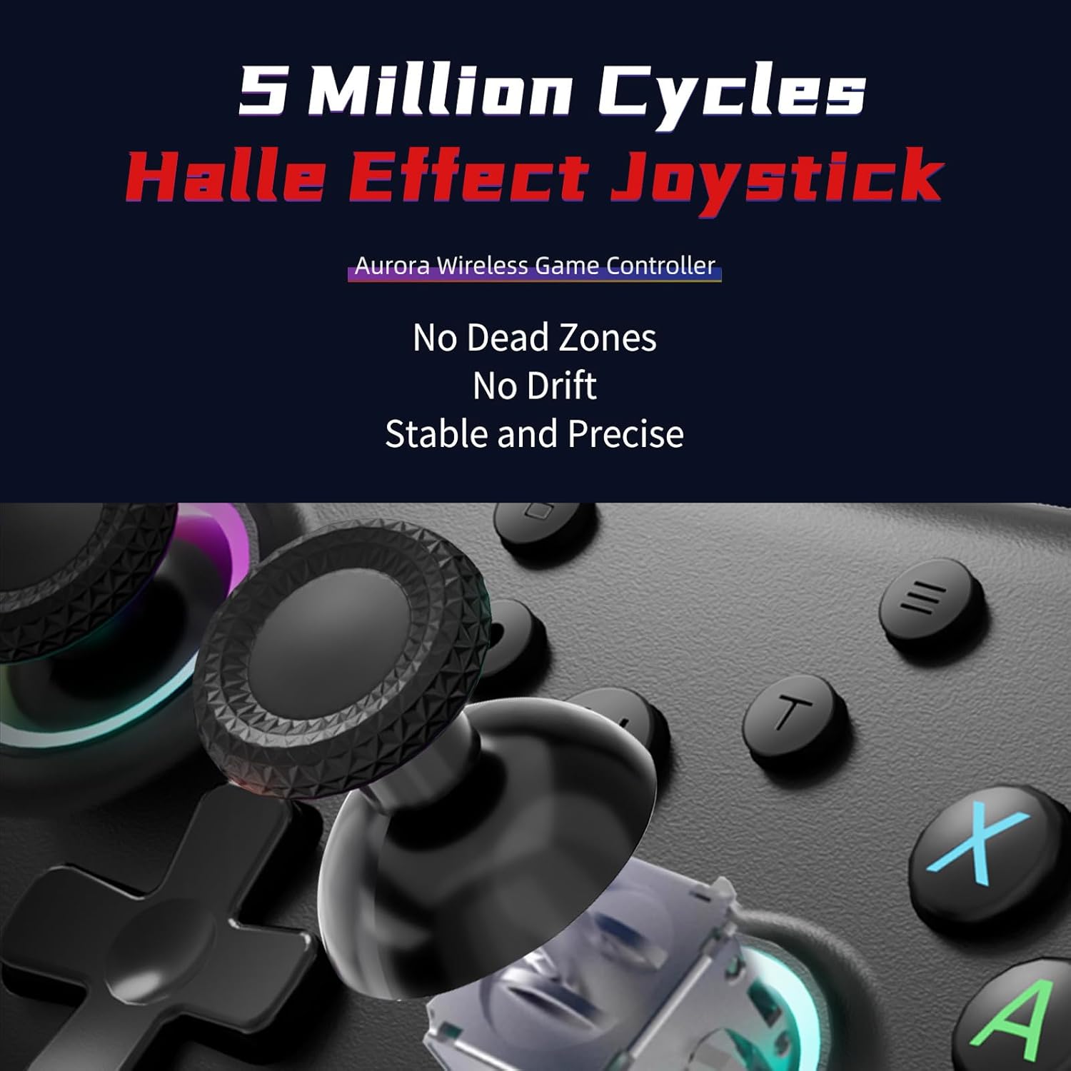 Thumbnail 1 de AceGamer Aurora controller wireless 2.4G per PC, Switch e Steam Deck con joystick ad effetto Hall