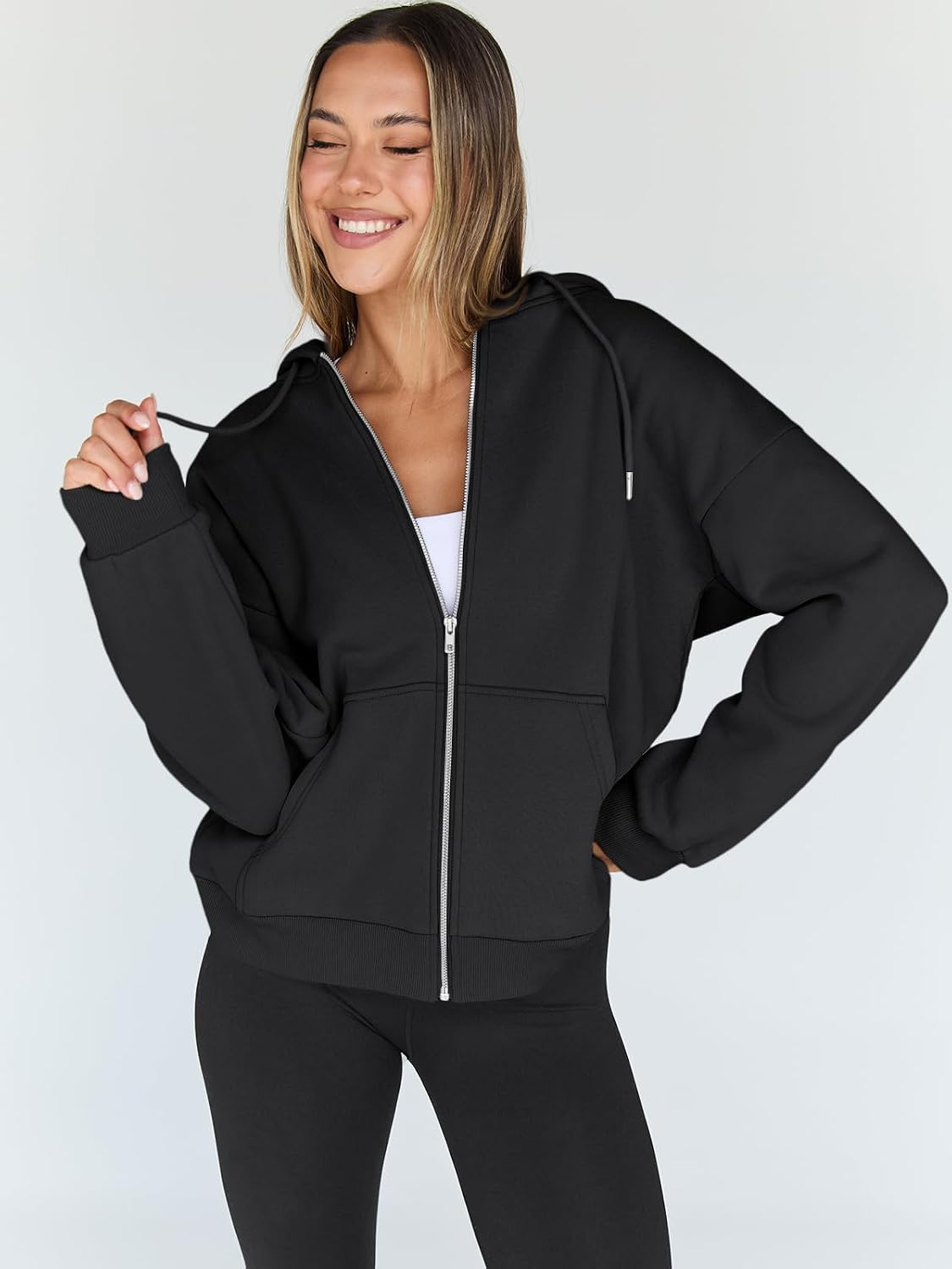 Detalle 2 de Trendy Queen Womens Zip Up Hoodies 2026 Oversized sweatshirt