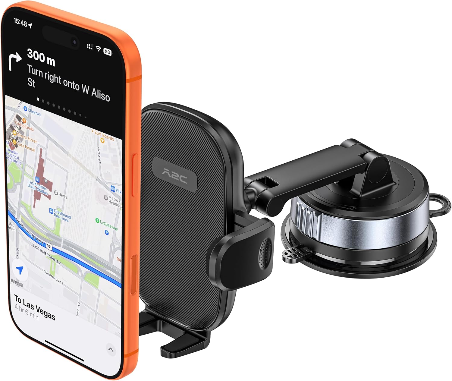 Detalle de APPS2Car Gel-Lock Strong Suction Cup Phone Mount with Dual‑Axis Arm for Car Dashboard