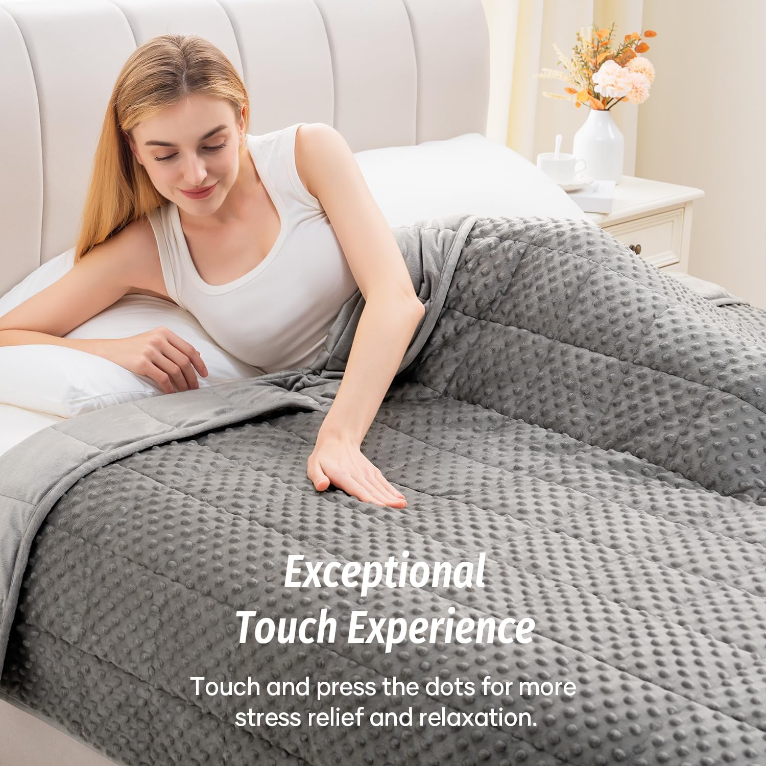 Detalle 2 de Wemore Minky Dot Weighted Blanket 15 lb