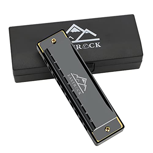 Eastrock 10 Trous Harmonica Diatonique en Do – Noir, parfait débutant