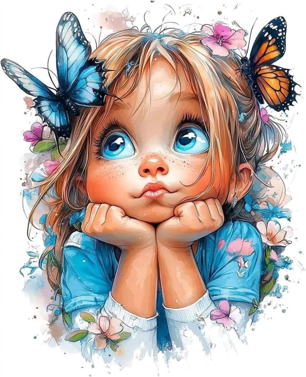 Detalle de Amaieuin 5D Diamond Painting Kit for Adults, Girl Design, 12 x 16 in