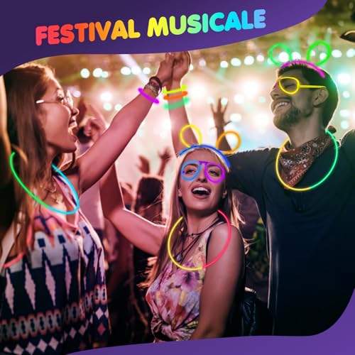 Thumbnail 7 de Ziitty Braccialetti Luminosi Fluorescenti 7 Colori – 100 Glow Sticks e Connettori per DIY party