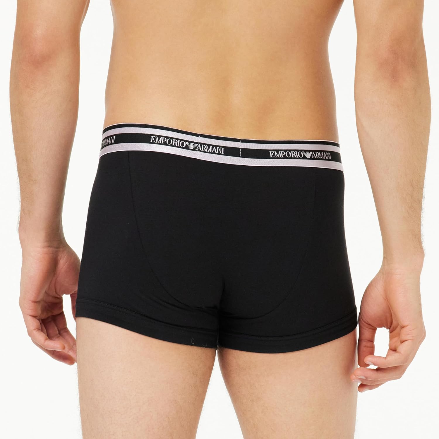 Detalle de Emporio Armani Boxer Uomo Stretch Cotton Shiny Logoband – Nero, Taglia M