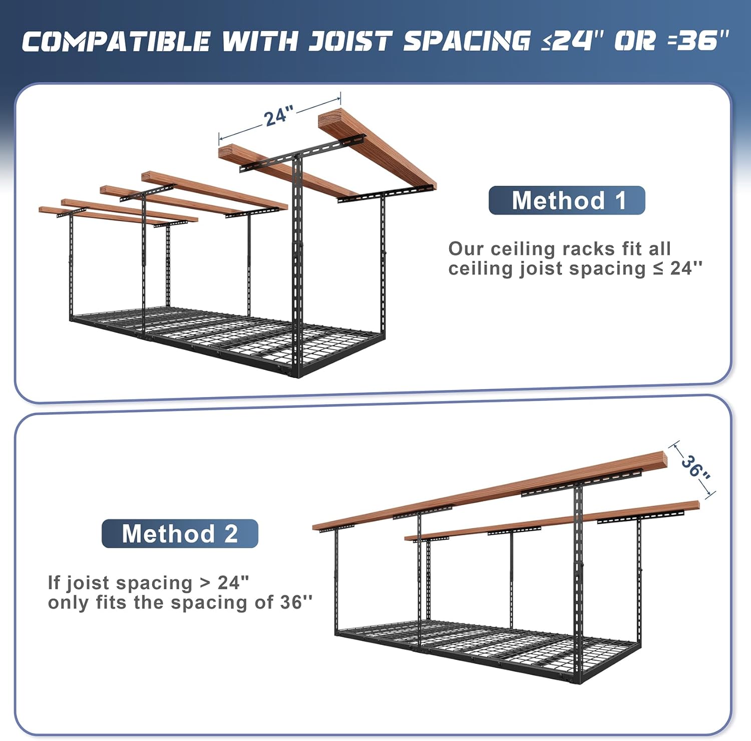 Thumbnail 6 de Jusgym 3x6FT Overhead Garage Rack 450 lbs ๐