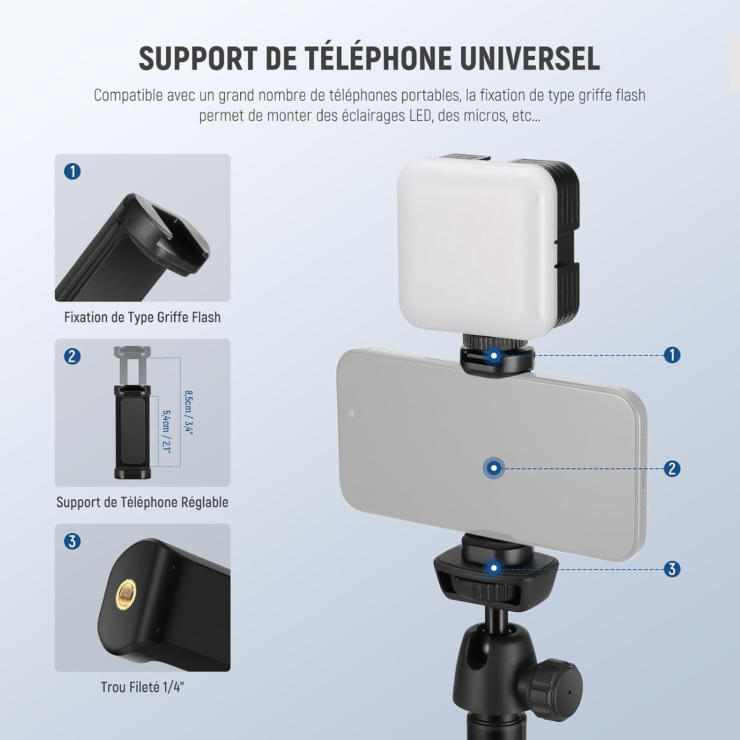 Detalle 2 de NEEWER TS05 trépied 160 cm
