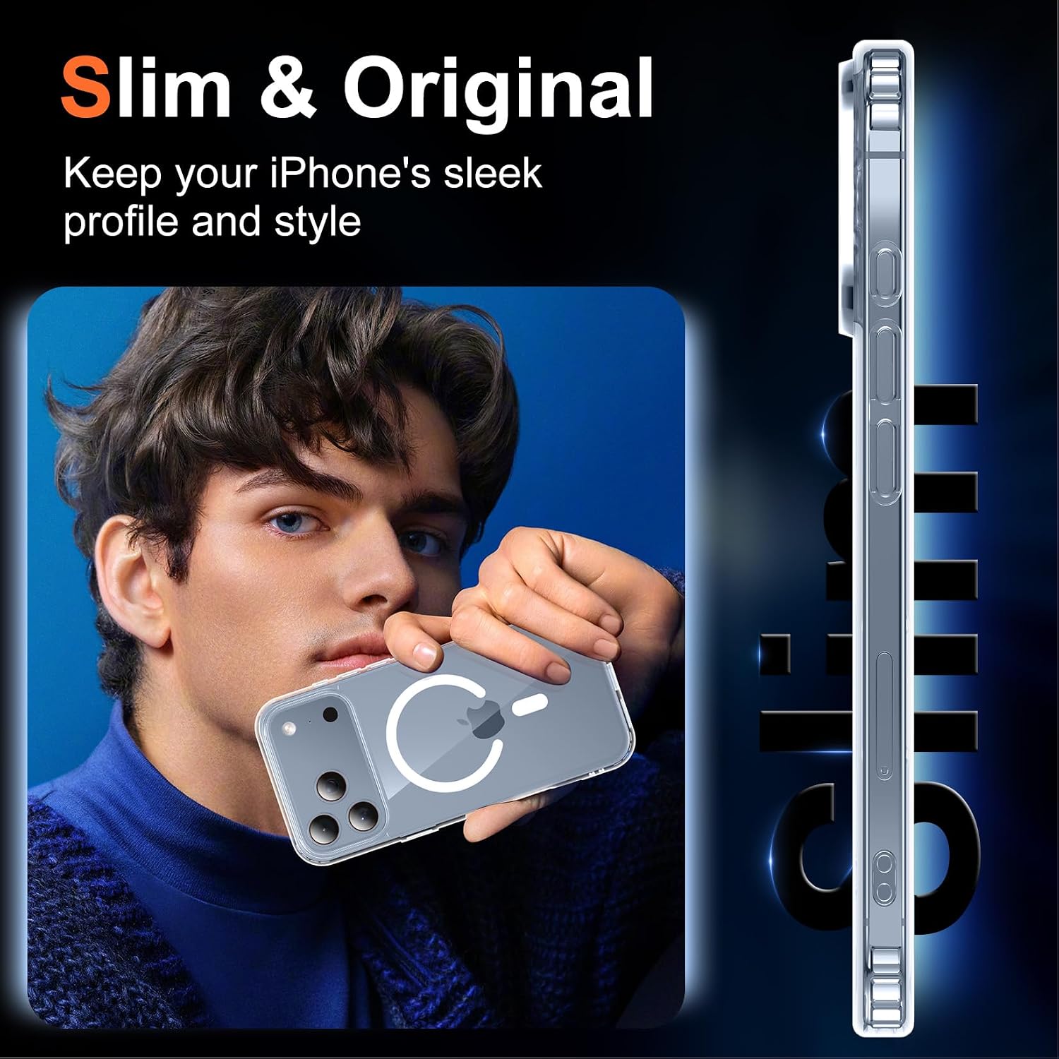 Thumbnail 6 de Temdan iPhone 17 Pro Clear Case with Screen Protector (MagSafe Compatible) — Shockproof Slim Magnetic Cover