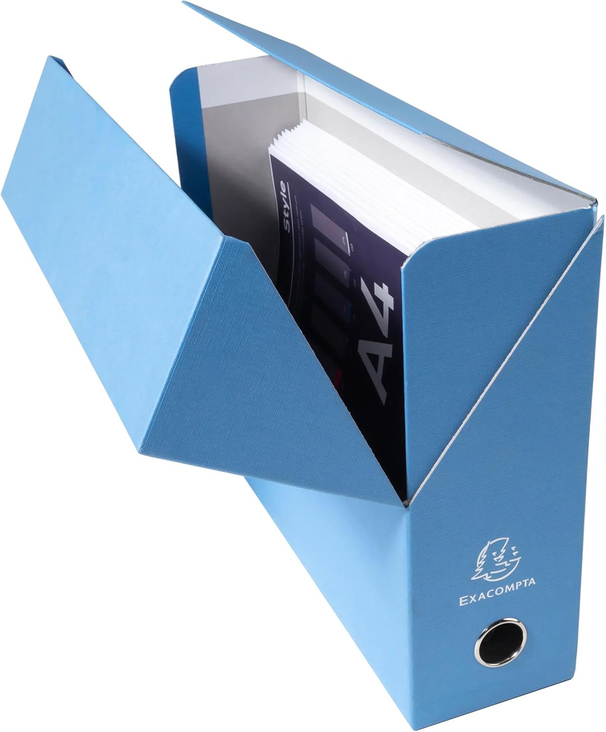 Thumbnail 1 de Exacompta 89526E – 5 boîtes transfert en papier toilé, dos 90 mm, gris, montées