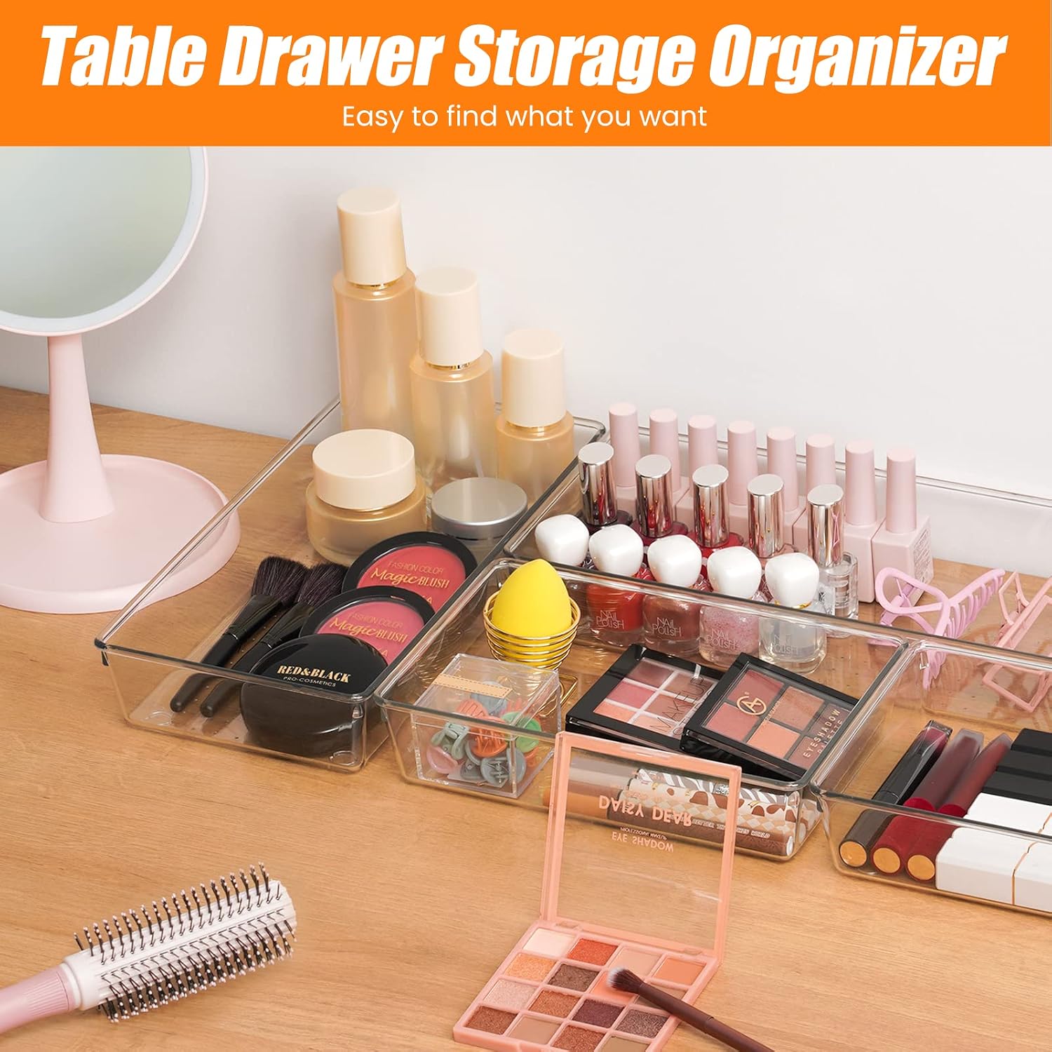 Thumbnail 6 de Criusia 18-Piece Clear Drawer Organizer Set