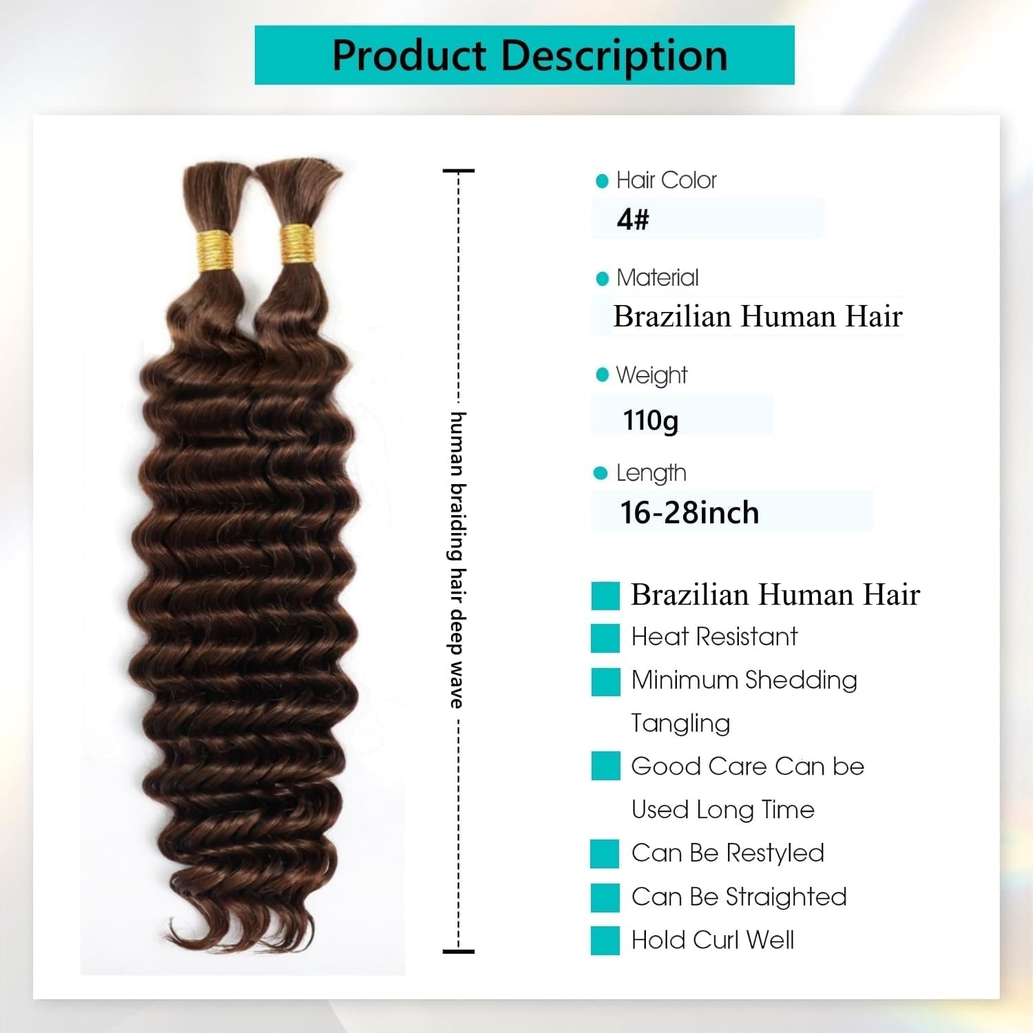 Detalle de Boho Human Braiding Hair 20-Inch
