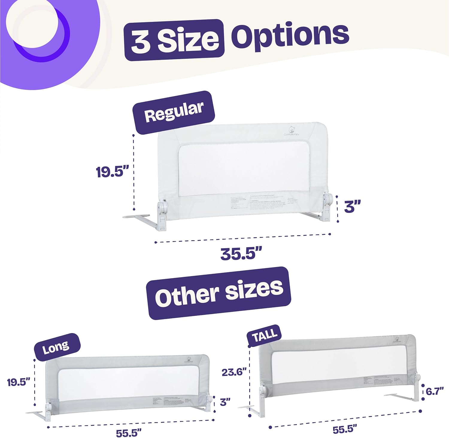 Thumbnail 1 de ComfyBumpy 1-Pack Bed Rail 35.5" for Toddlers