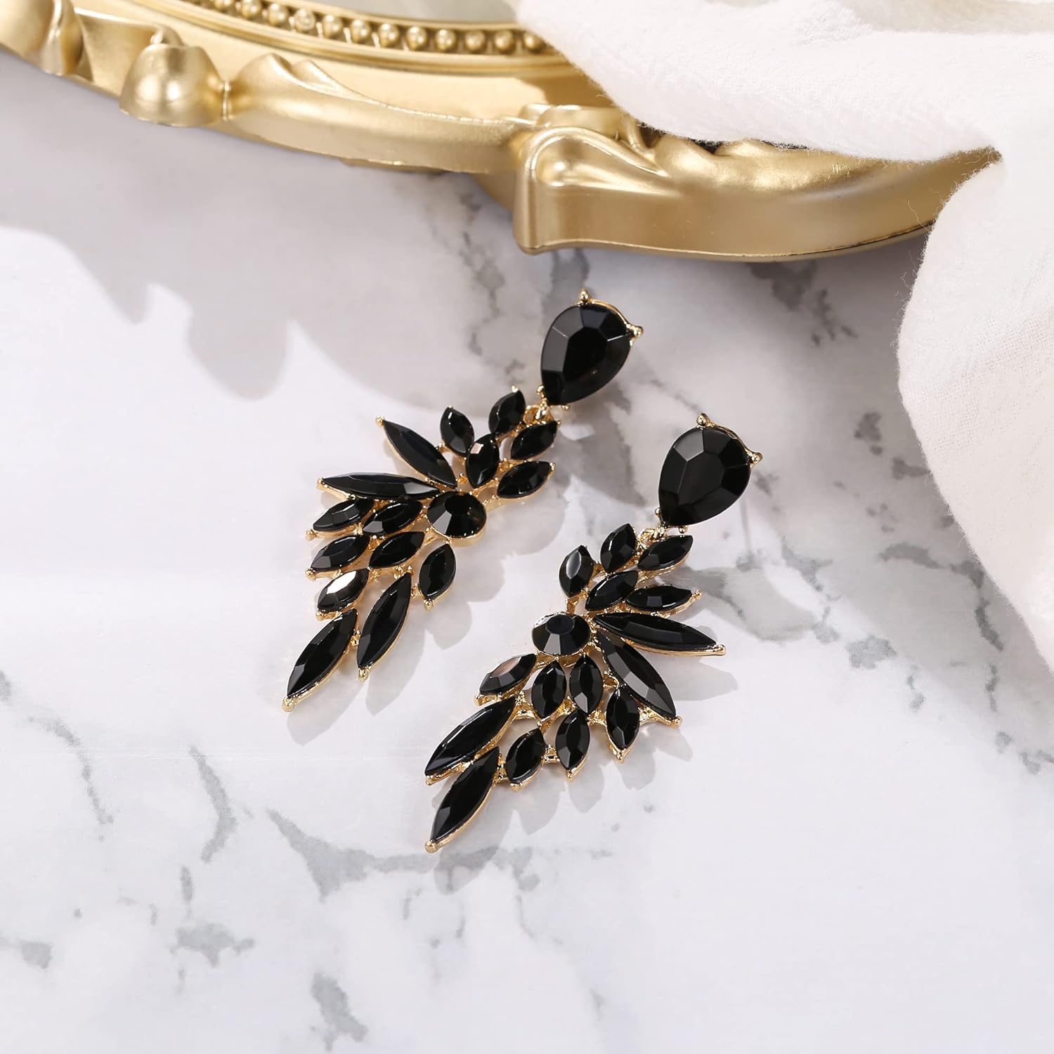 Thumbnail 3 de Boucles d’oreilles Clearine en cristal avec pendentif aile strass pour mariage