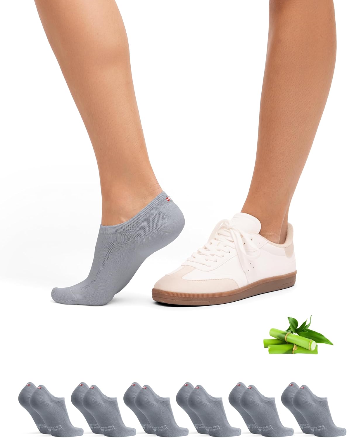 Thumbnail 6 de DANISH ENDURANCE Chaussettes Invisibles en Bambou – Douces, Antidérapantes et Unisexes (Lot de 6)