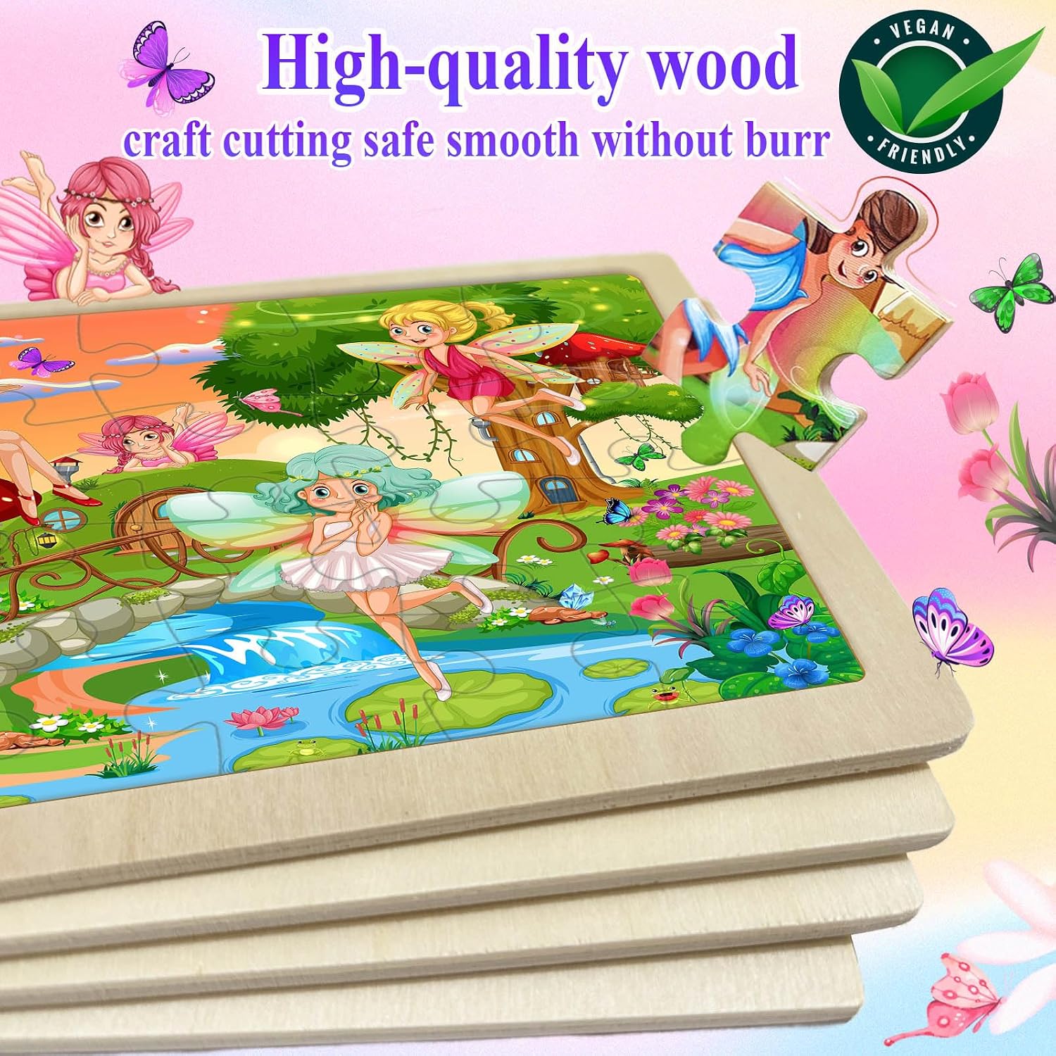 Detalle 1 de WaaLod Wooden Puzzles, 24-Piece
