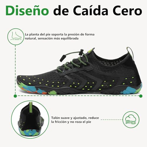 Detalle 2 de SAGUARO Unisex Zapatos de Agua Antideslizante Secado Rápido para Playa y Natación – Grafite 41