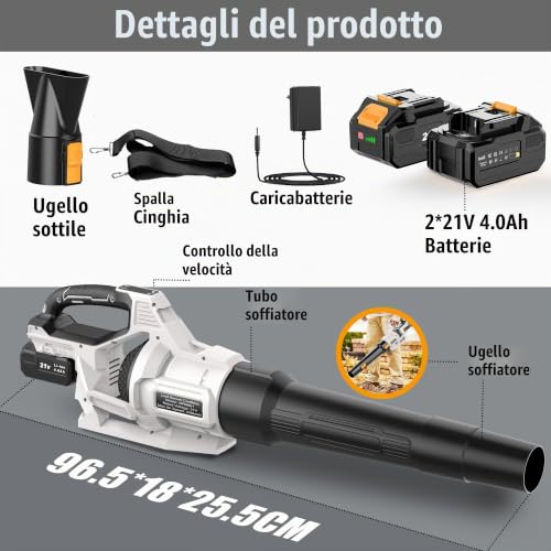 Thumbnail 8 de Soffiatore a Batteria KUZUPRO 21 V con 2 Batterie da 4,0 Ah – potenza, versatilità e libertà di movimento