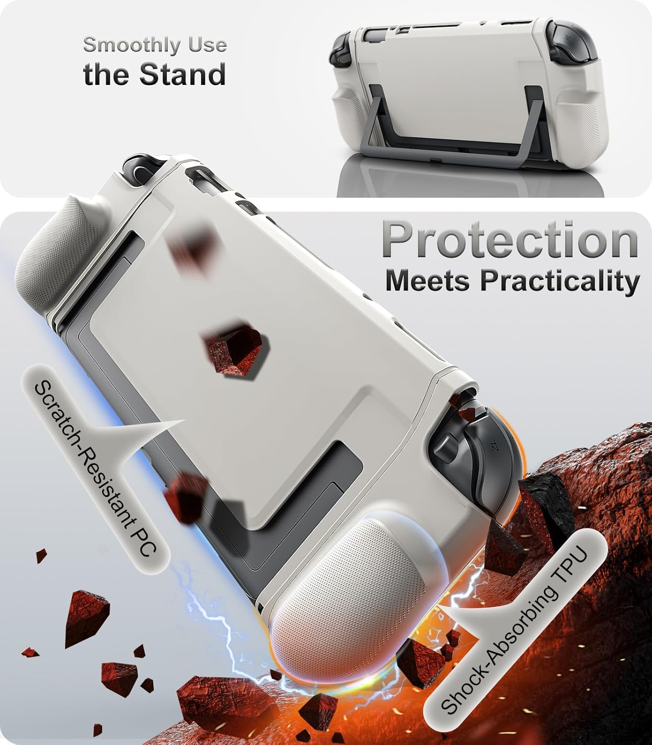 Detalle 2 de TiMOVO Dockable Hülle für Switch 2 2025 – Soft-Grip Schutzhülle mit ergonomischem Griff, Dock-kompatibel