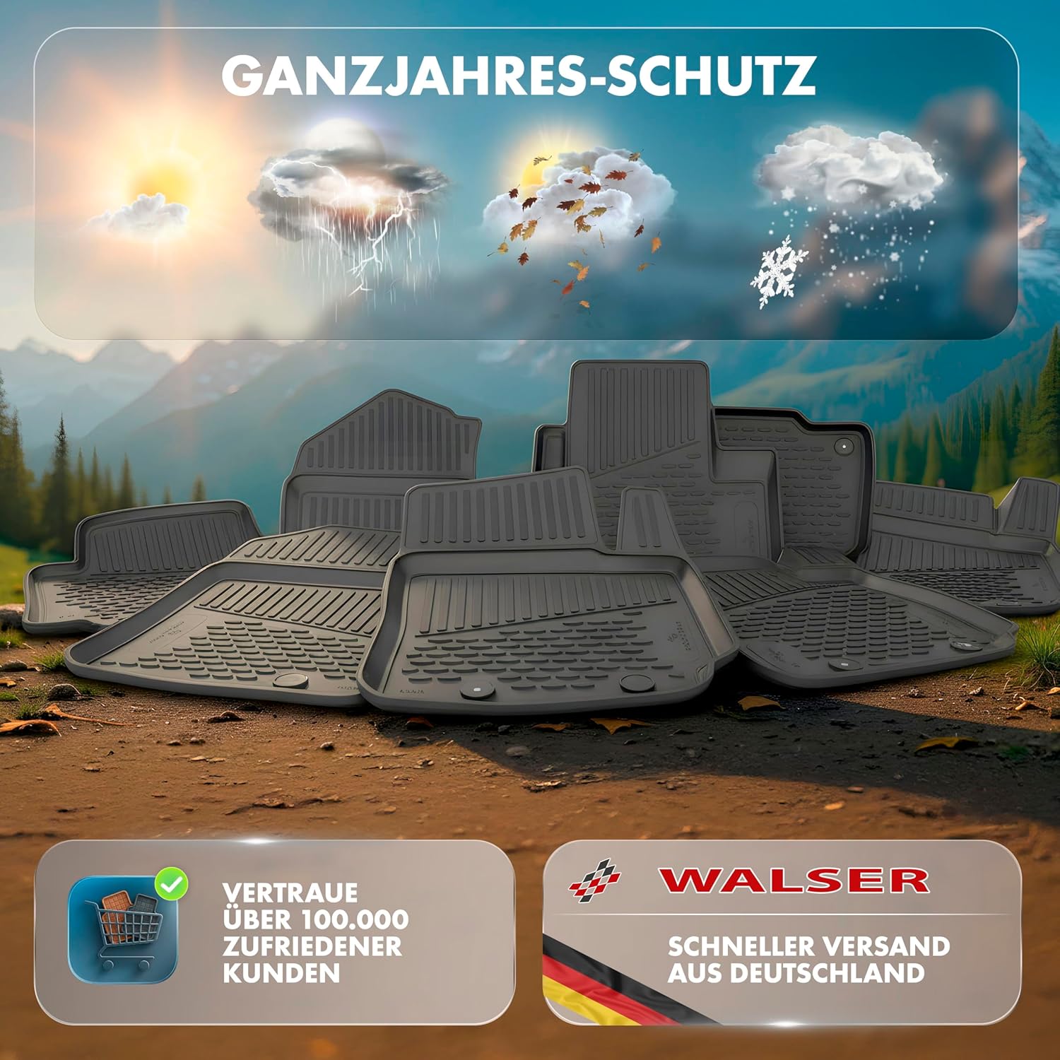 Thumbnail 6 de WALSER Tapis de sol sur mesure XTR en caoutchouc pour Renault Austral Mild-Hybrid (07/2022-auj)