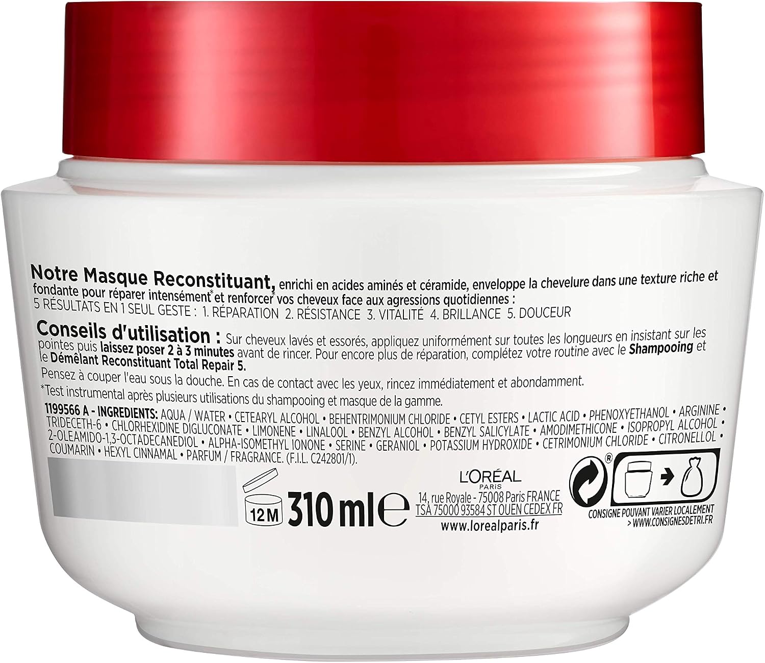 Detalle 2 de L'Oréal Paris Elseve Total Repair 5 Maschera 1 unità