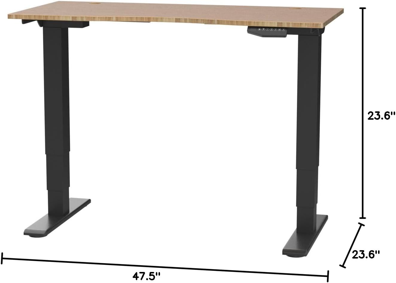 Detalle de FlexiSpot standing desk with bamboo desktop