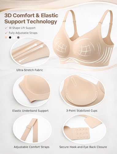 Thumbnail 4 de EIISSION Sujetador sin Aros Mujer – Reductor Push Up con Relleno, Talla XL