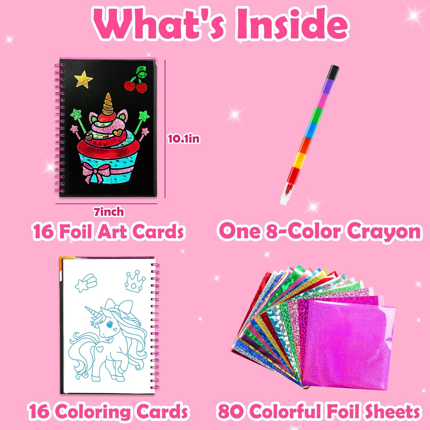 Thumbnail 2 de FUNNYB&G Foil Art Kinder Kunst- & Bastelaktivität (Einhorn) – schmutzfreie DIY-Aufkleber als Reisespielzeug