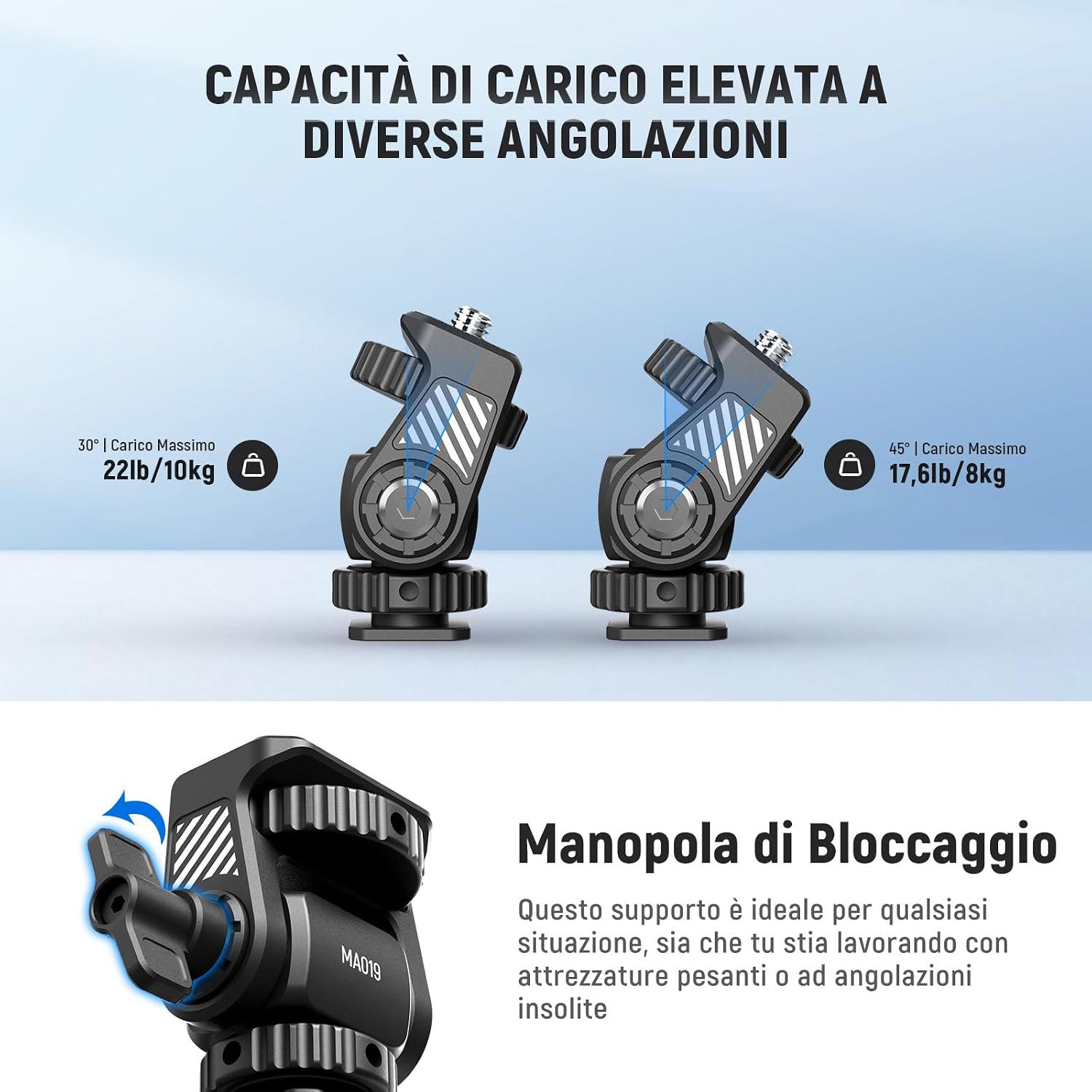 Thumbnail 5 de NEEWER Supporto Monitor da Campo con adattatore Cold Shoe, rotazione 360° e inclinazione 180° (MA019)