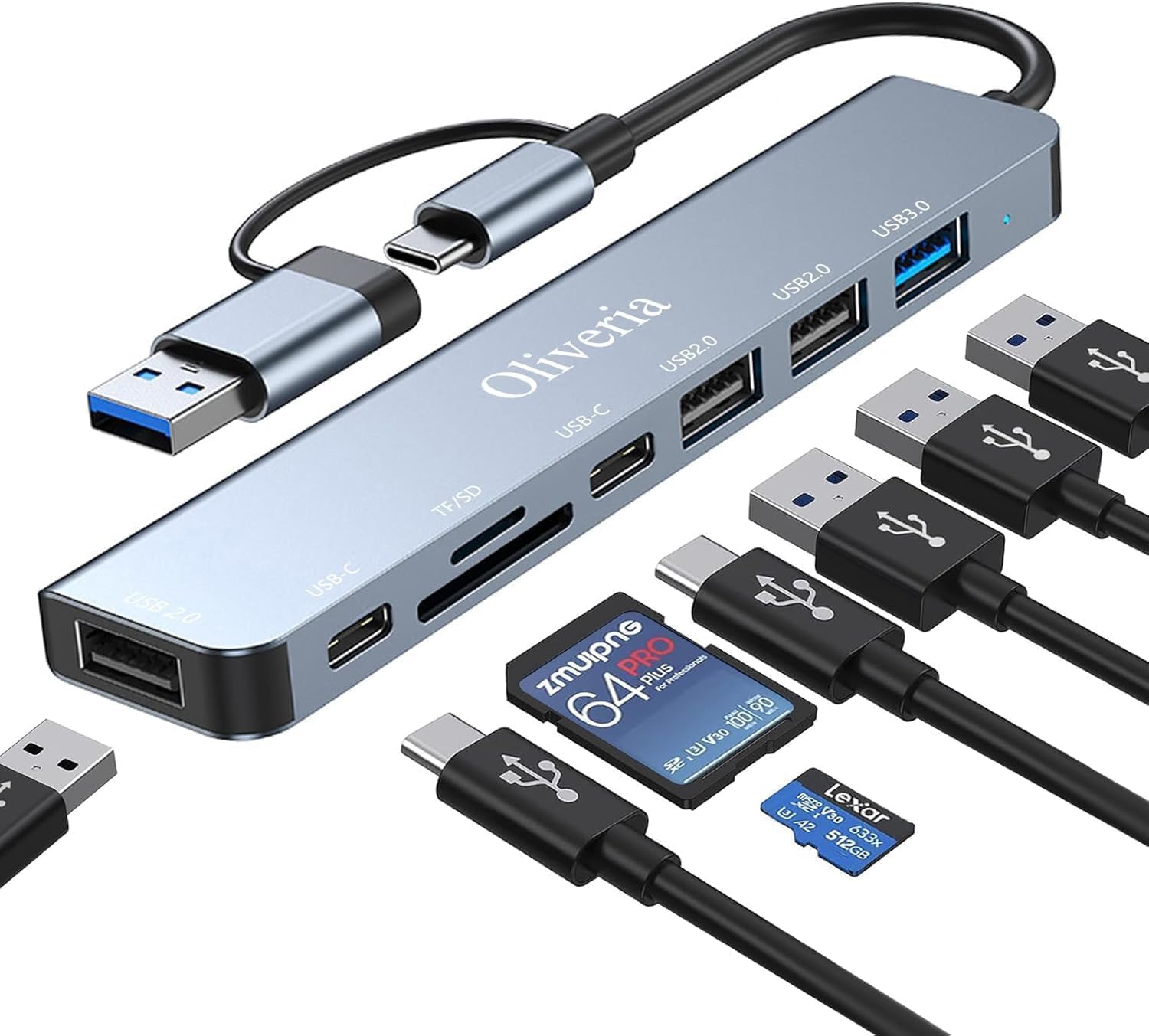 Detalle de Oliveria USB C Hub 3.0 8in 2 USB