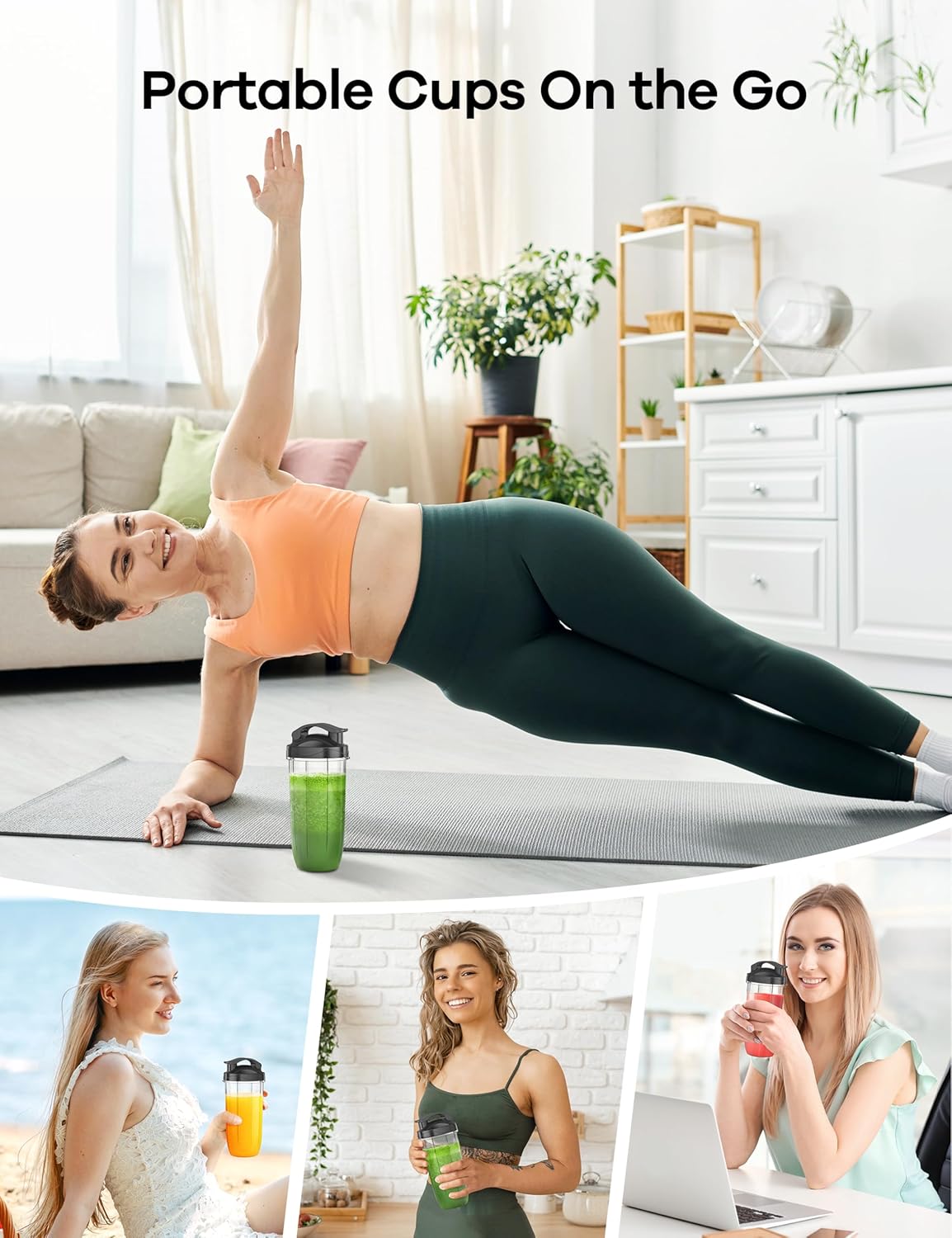 Thumbnail 4 de Ganiza 14-Piece Personal Smoothie Blender, 900W Peak Power, 3 Cups