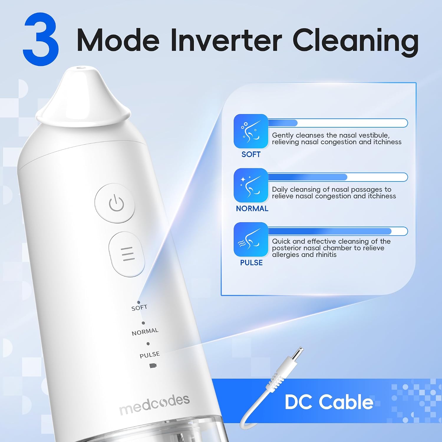 Thumbnail 6 de Medcodes Sistema di Lavaggio Nasale Elettrico Aggiornato – lavaggio e aspirazione efficaci in un unico device