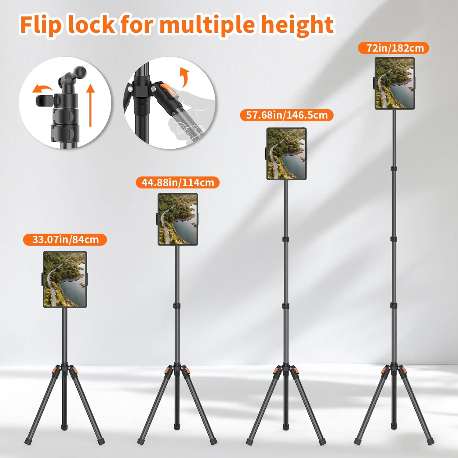 Thumbnail 4 de XXZU 72in Tablet Floor Stand Tripod for 4.7–13” devices