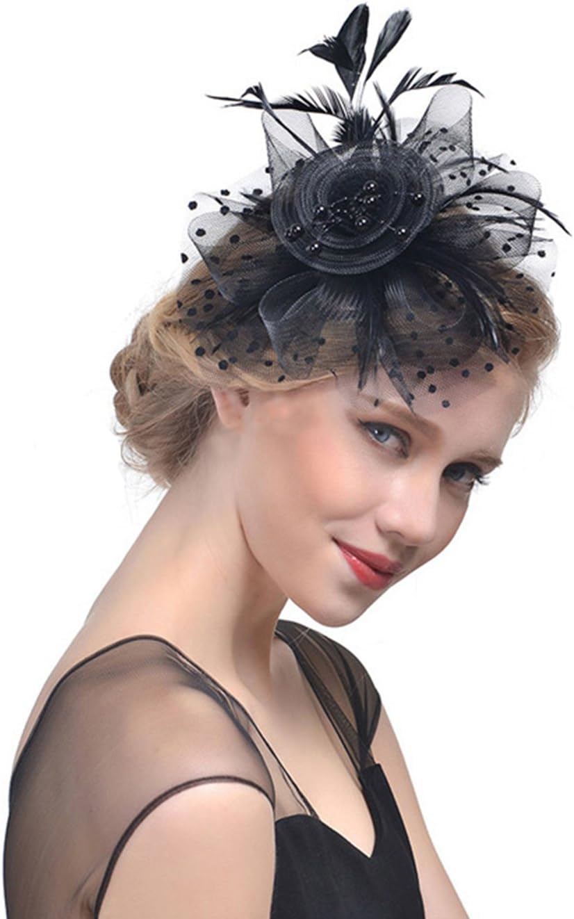 Thumbnail 5 de Tinayaue Chapeau Bibi Mariage Voile Élégant