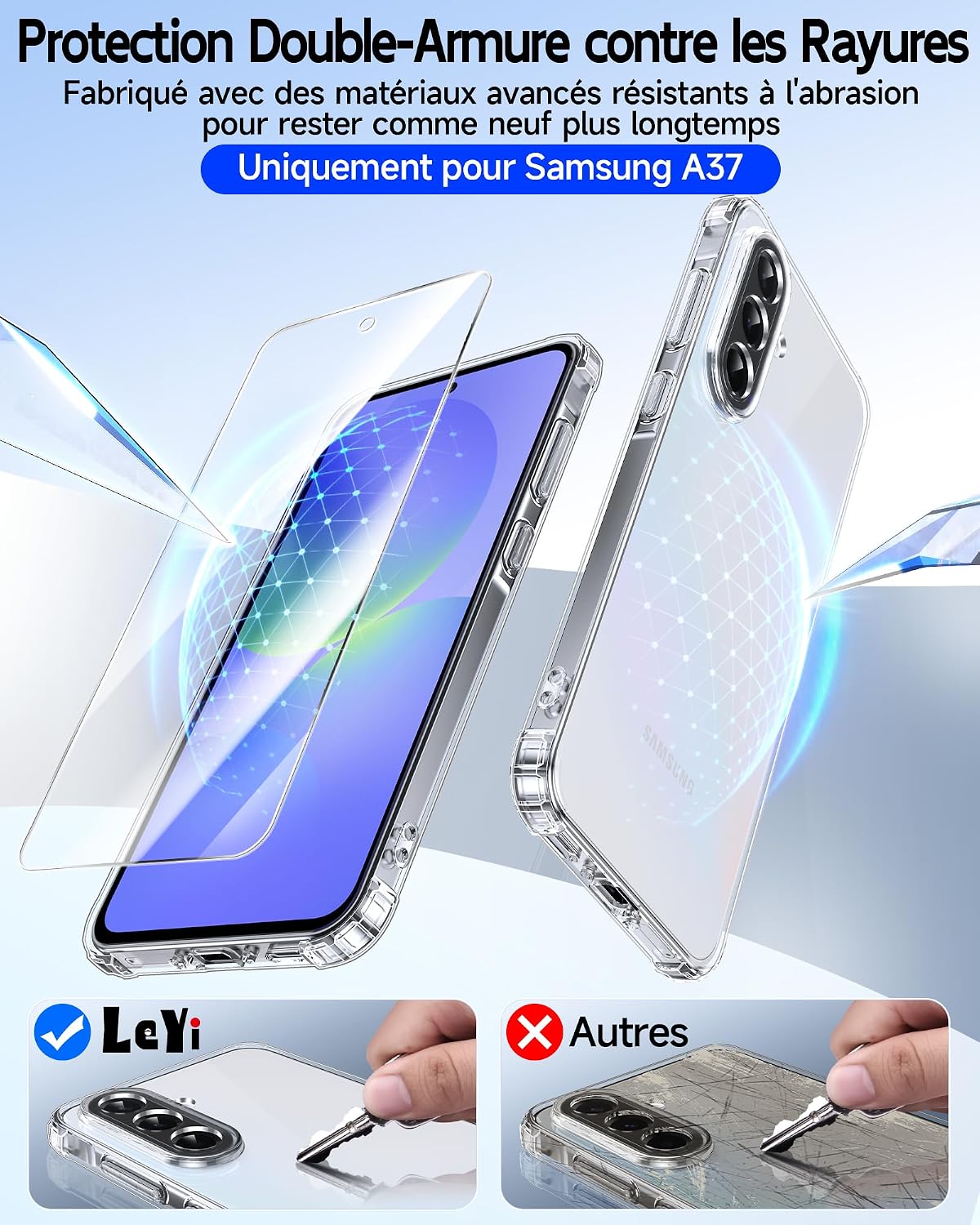 Detalle 2 de LeYi Coque Samsung A37 5G Transparent