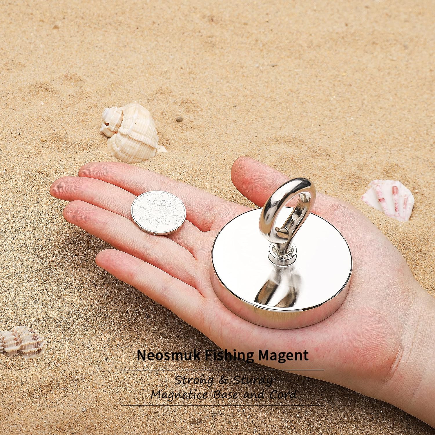 Thumbnail 2 de Neosmuk Magnet Fishing Kit: 800lb, 3in CNC Steel Base, 20m Rope for Lake, Beach, Lawn and New House