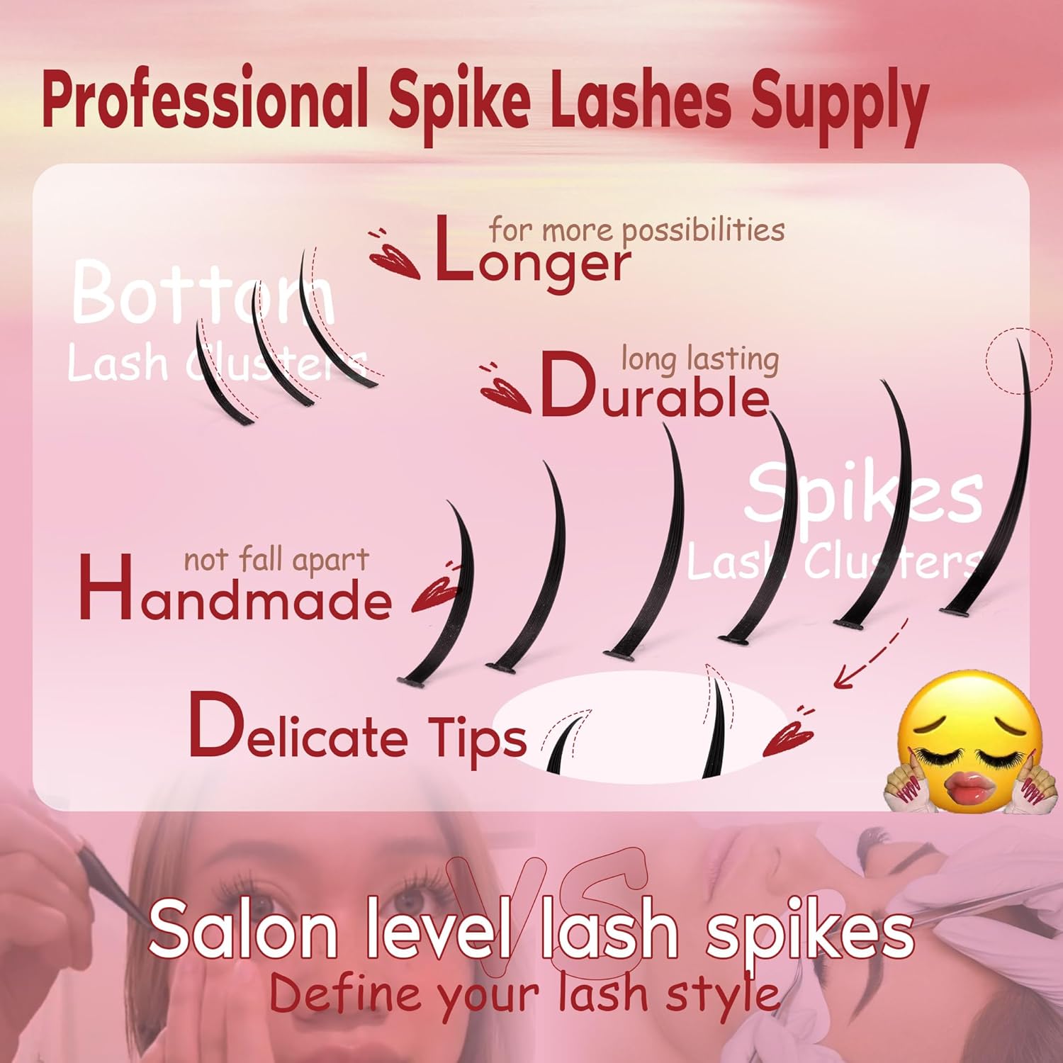 Detalle 2 de CORUSCATE Lash Clusters with Spikes (Ultra Long 12–22mm) + Bottom Clusters 7–9mm