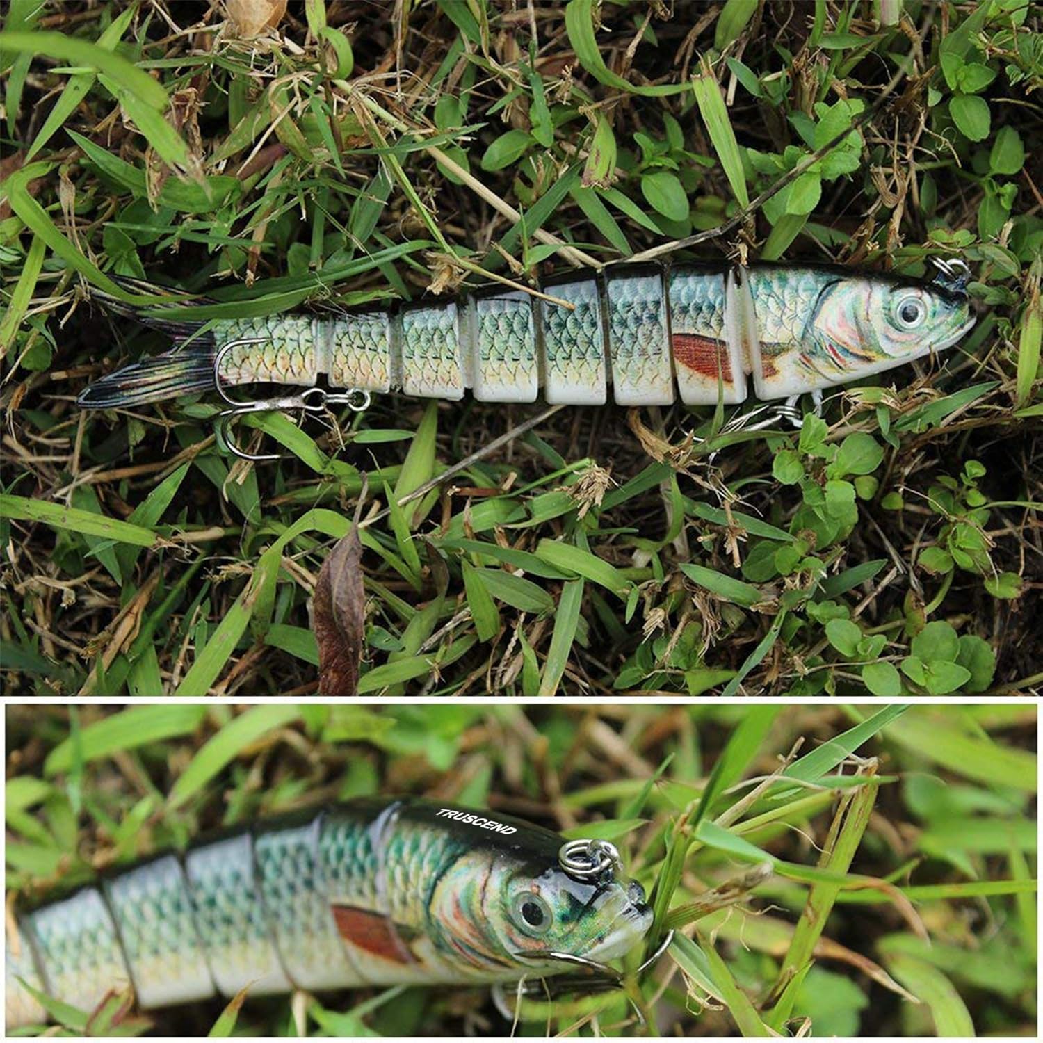 Thumbnail 5 de TRUSCEND Leurres swimbait réaliste 8 segments pour eau douce et eau salée (bar, truite, perche…)