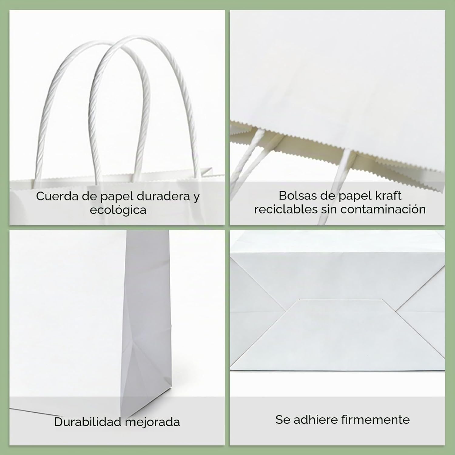 Detalle de Weifeng 20 Bolsas de Papel Kraft medianas con Asas 21x11x27 cm – Pack de regalo