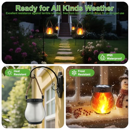 Thumbnail 3 de Facarler Farolillos Solares Exterior IP65: Llama 3D, carga híbrida y diseño vintage para jardines