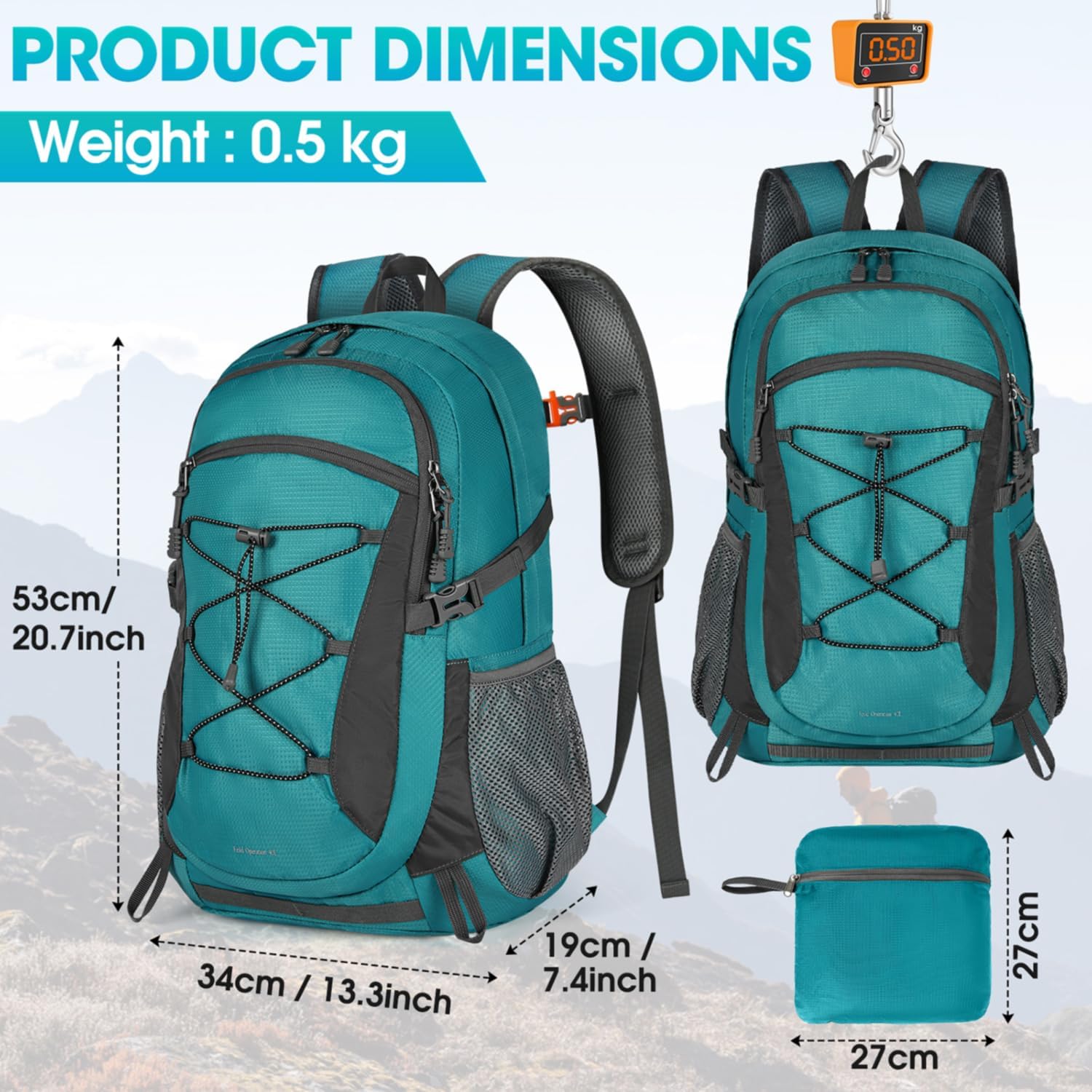 Detalle 2 de RAINSMORE 40L Sac à dos randonnée ultraléger