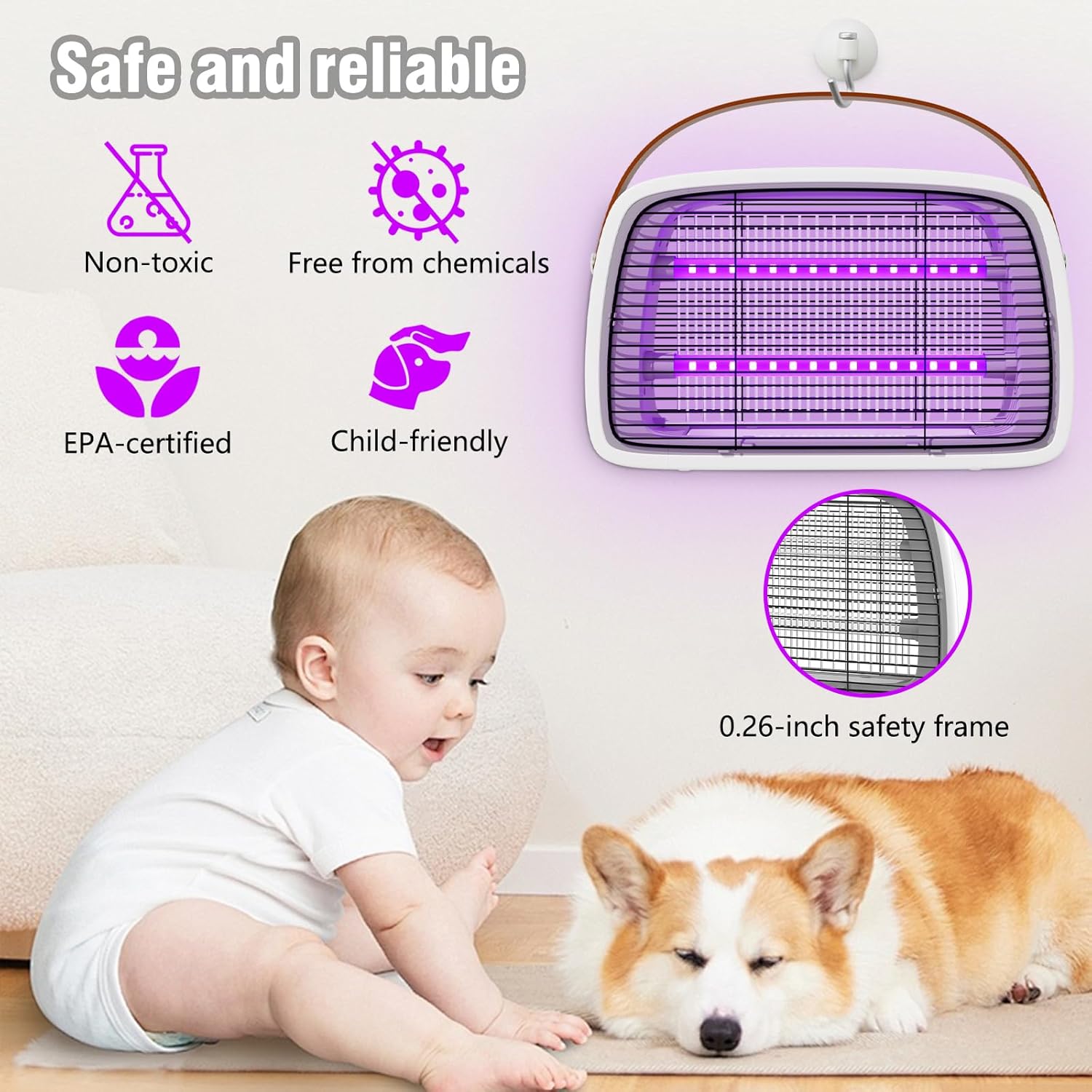 Thumbnail 3 de Seenlast Fly Catcher Indoor: 3800V High-Voltage Bug Zapper for Quiet, Night-Ready Insect Control