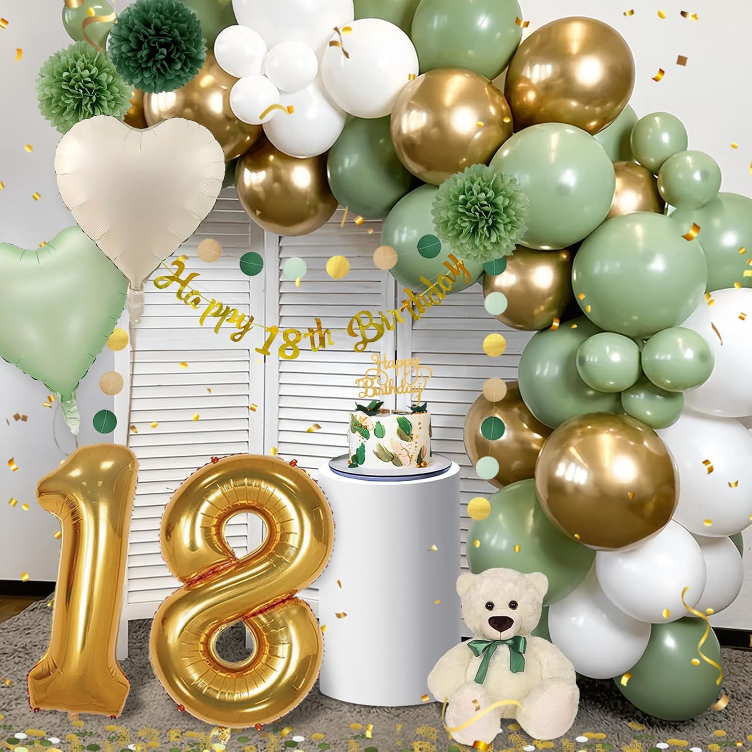 Detalle 2 de Almaxi decorazioni 18 anni verde oro