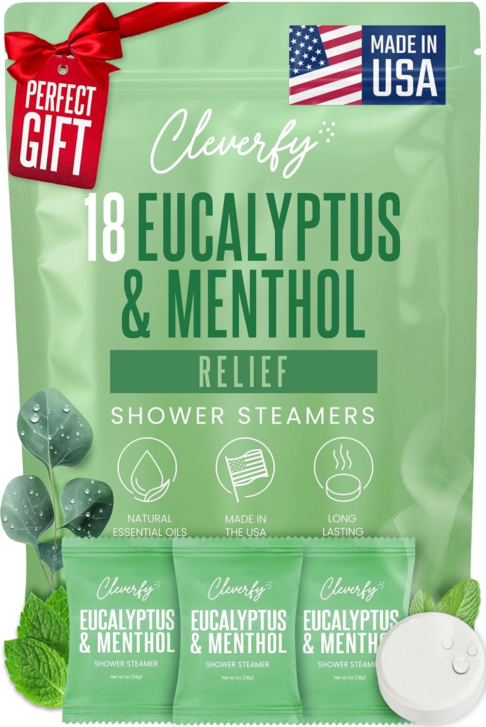 Detalle de Cleverfy Eucalyptus 18 Shower Steamers