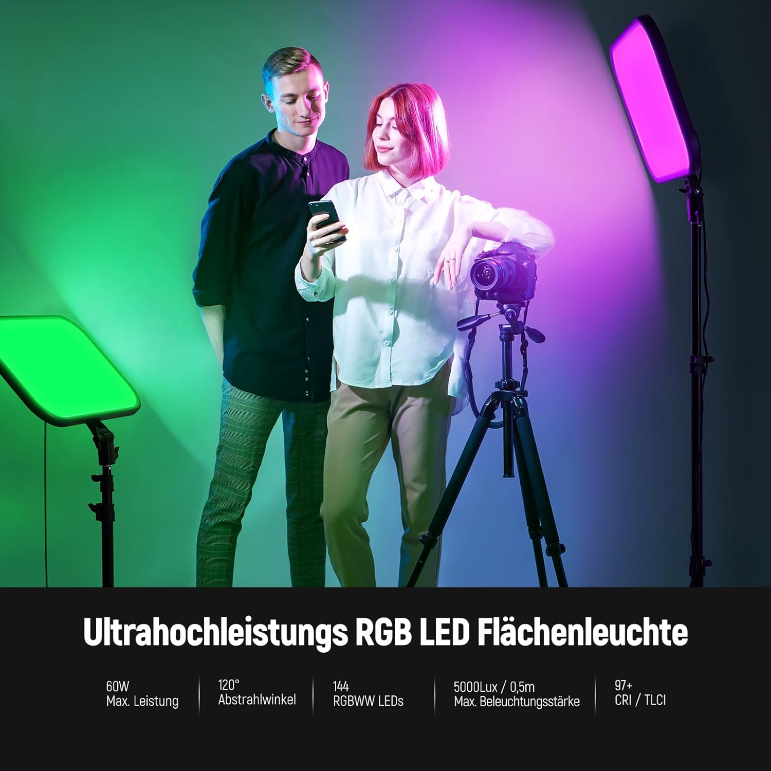 Thumbnail 1 de NEEWER RGB168 18,3 Zoll 60W RGB LED Videoleuchte