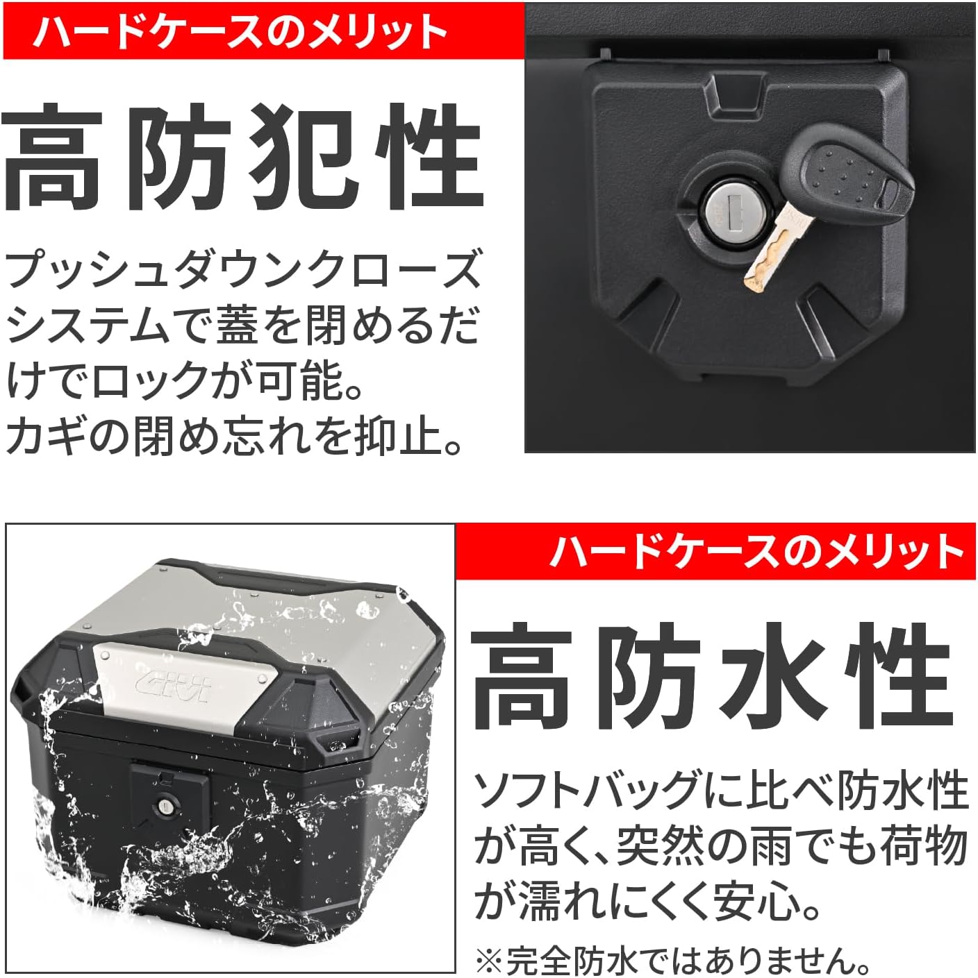Detalle 2 de GIVI U37A+ モノロック リアトップケース 37L アルミパネル・バックレスト付き
