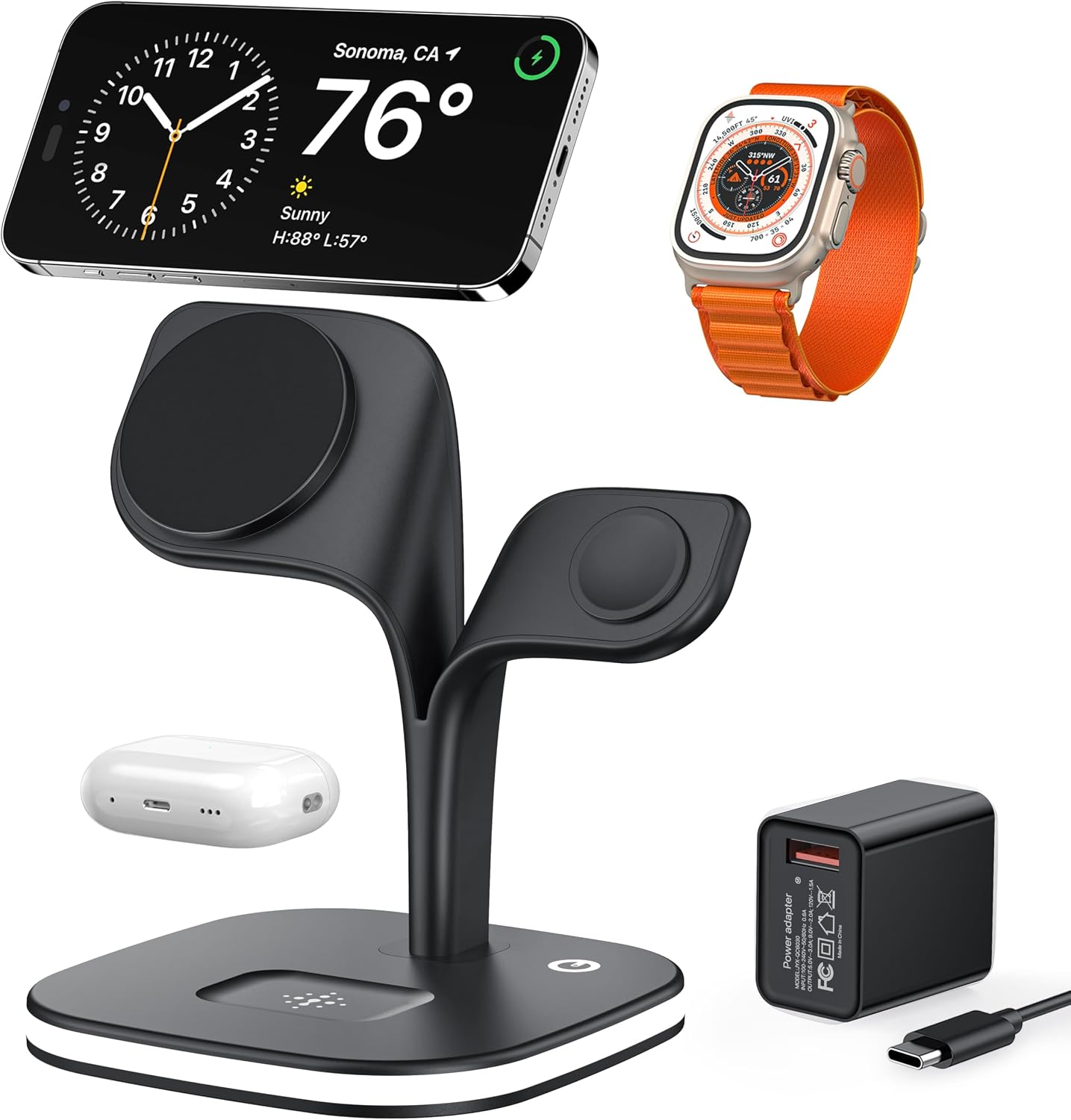 Detalle de EXW Magnetic Wireless Charger 3‑in‑1 MagSafe station