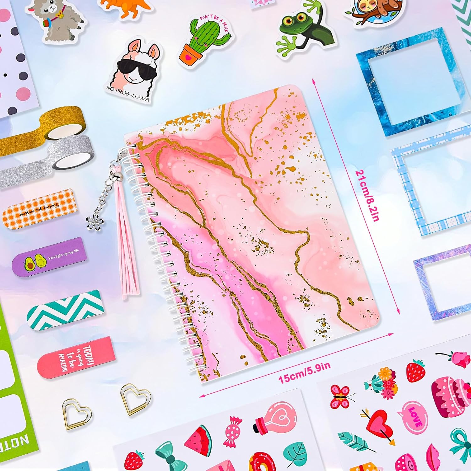 Thumbnail 2 de Herenear Kit scrapbooking 92 pezzi per journaling creativo 🎨